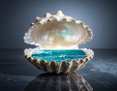 Miniature Ocean Inside a Seashell	