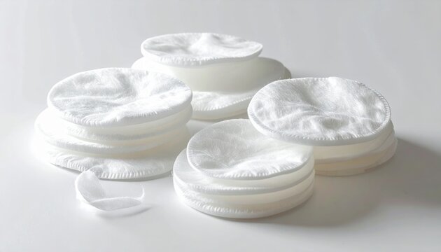 sleek cotton pads on white background, catalog style