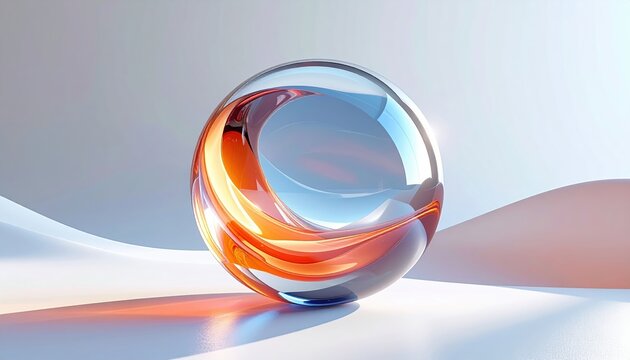 3d abstract sphere, clean modern composition for commercial stock photography