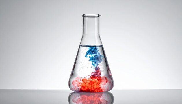 fresh science flask on white background, product mockup