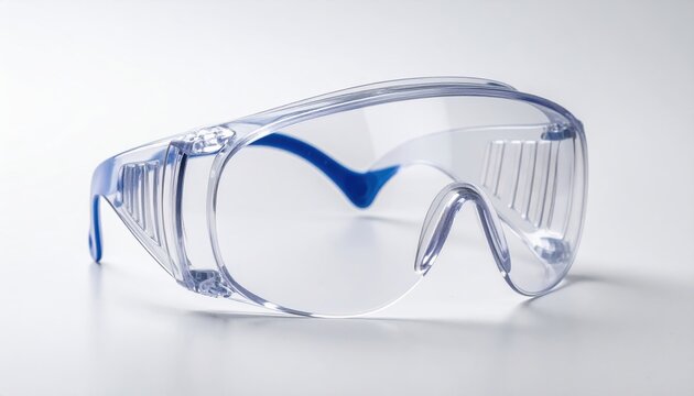 professional protective goggles on white background, product mockup