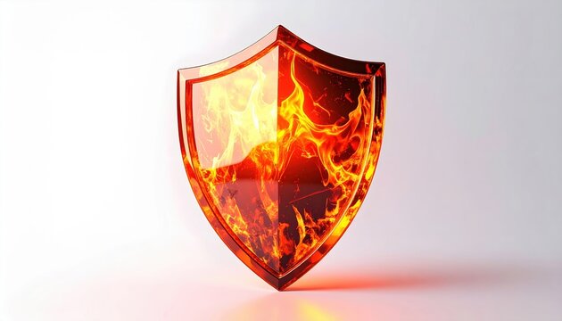 fresh firewall shield on white background, ecommerce style