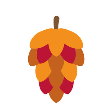 Stylized hop cone with autumn colors