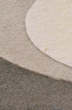 Curved Pale Paper Shape Among Halftone Fields