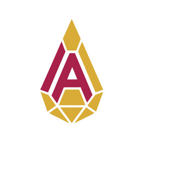 Letter A logo with geometric gem shape