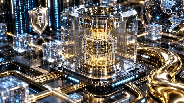 Quantum Computing and SHA-256 Encryption with 3D Glassmorphism, Platinum Core, and Blockchain Network for Cybersecurity Data Visualization