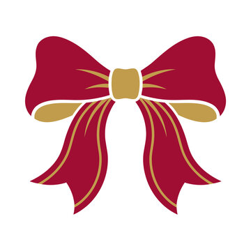 Red bow with gold accents