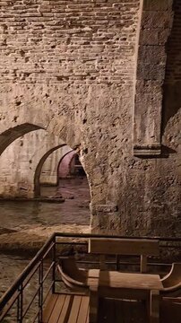 Historic Seljuk Shipyard (Tersane) interior in Alanya, Turkey