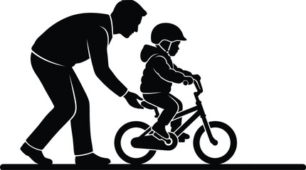 Obraz premium Girl Riding Bicycle Silhouette Vector Illustration for Cycling, BMX Sport, Racing, Extreme Riding and Outdoor Adventure Fitness Design