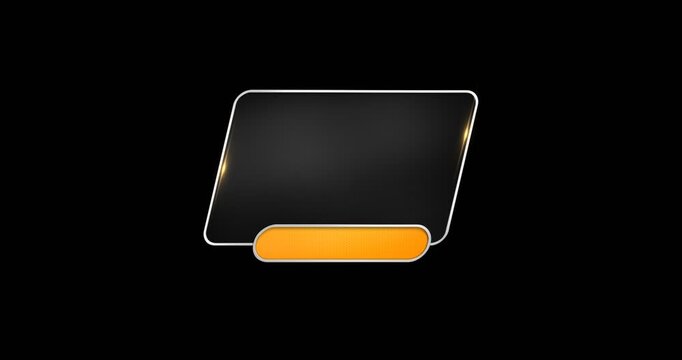 3d rendered illustration reveal effect of a banner box for text with alpha channel