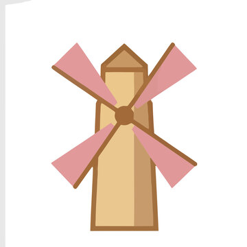 Flat pink windmill icon