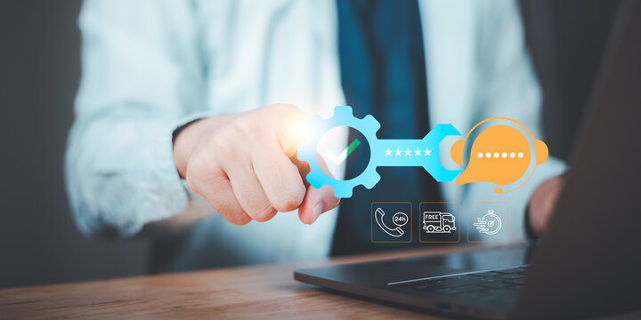 Customer service manager improves customer satisfaction service quality, support solutions, feedback management, five star ratings, helpdesk assistance, 24 hour support, customer experience strategy.