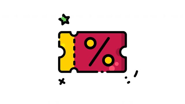 Animated promotions, sales, discounts. Vibrant red and yellow colors perfect for marketing materials, websites, and advertising campaigns.