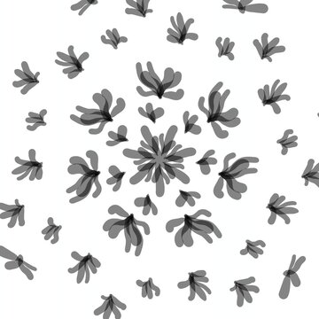 set of butterflies isolated and black flower