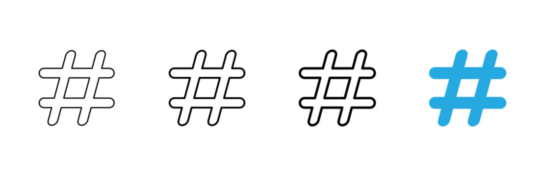 Hashtag icon vector. hashtag sign and symbol