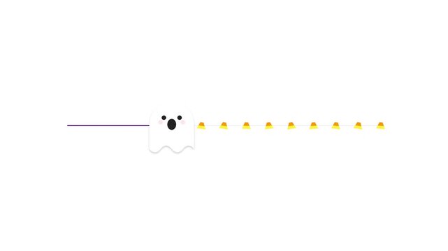 Halloween ghost loading bar progress animation sequence