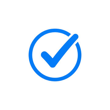 Checkmark circle symbol drawn in blue ink represents task completion and correct choices.