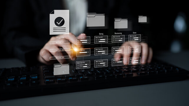Task management workflow dashboard visualizing to-do lists, ongoing tasks, review status, and completed items to support productivity and project tracking Latch