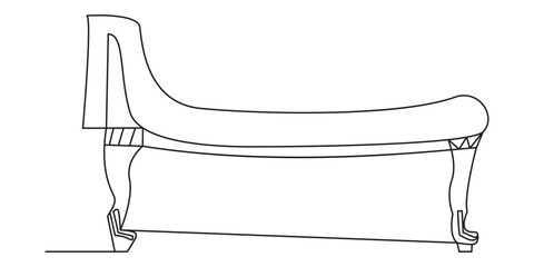 Obraz premium Minimalist line drawing illustration of an elegant chaise lounge chair furniture
