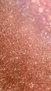 Sparkling Rose Gold Glitter With Bright Lens Flare Vertical Background