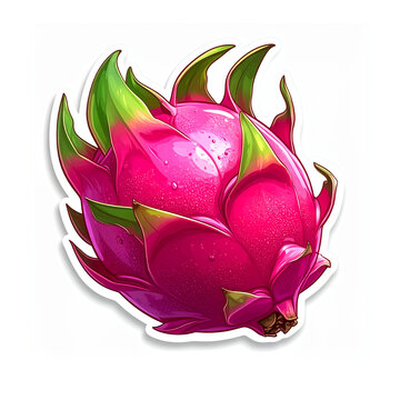 dragon fruit on white background