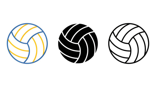 Volleyball with different colored patterns