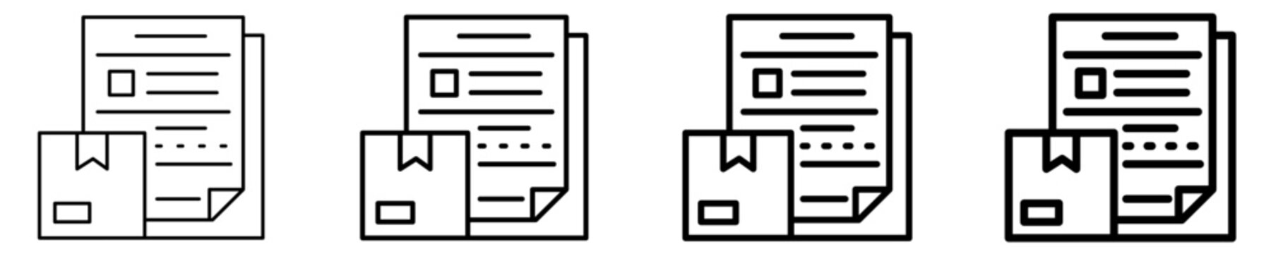 Shipping Document Icon Set Different Style Collection