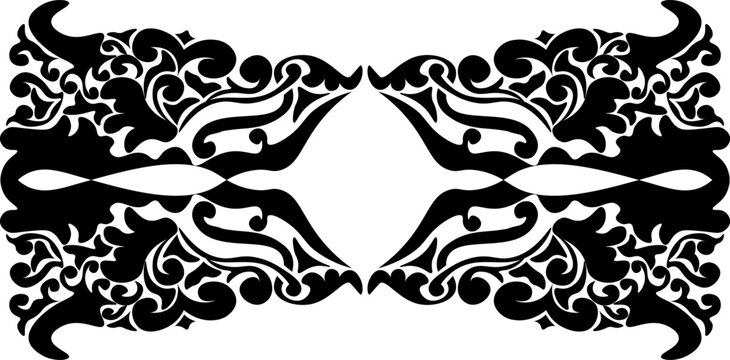 traditional pattern of sumatera. floral pattern with dark color