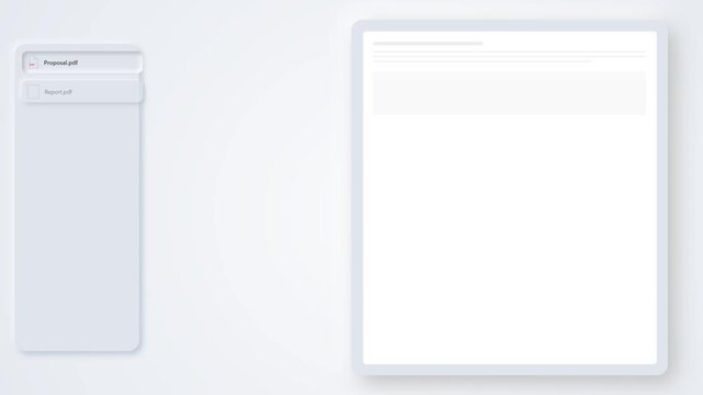 Clean user interface template loading dashboard design with minimalist navigation sidebar and content window