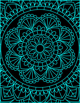 Intricate Floral Mandala Design for Adult Coloring Pages and Zen Meditation Art 