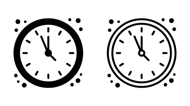 Two analog clocks showing different times