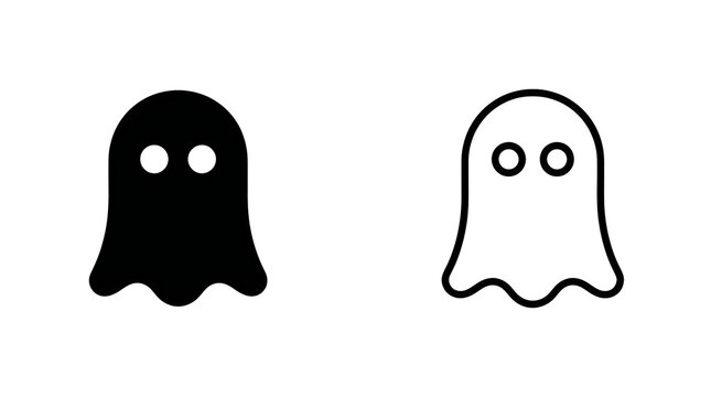 Black and white ghost icons pair