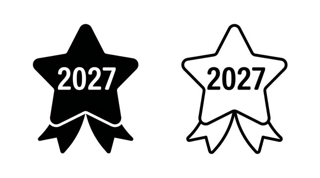 2027 star badge vector icon design
