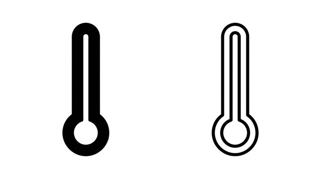 Thermometer icons showing hot and cold temperature