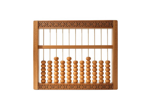 Traditional wooden abacus on transparent background for calculating