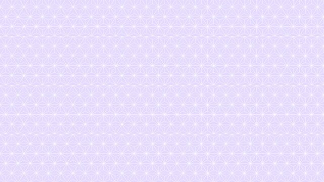 Seamless scrolling lavender and purple asanoha pattern, looping animated background for video titles and streams, 4K 58 seconds