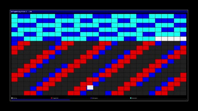 Digital Disk Defragmentation Abstract Background Animation