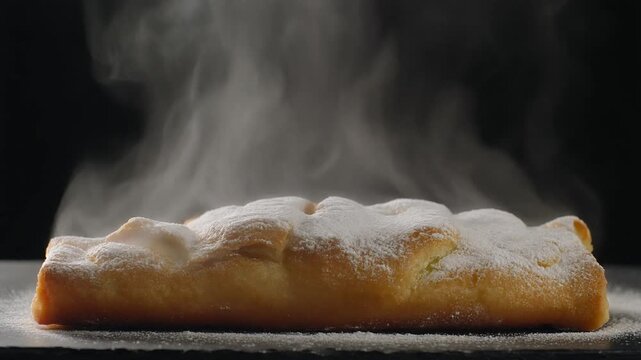 Steam escaping a cooling strudel