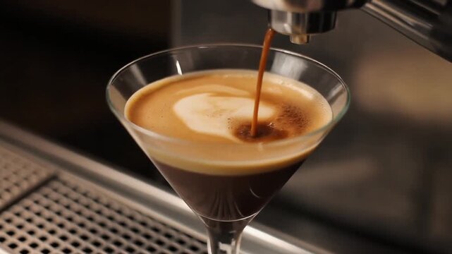 Foam settling in an espresso martini