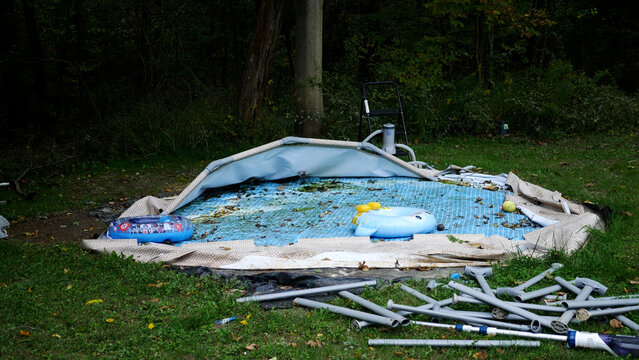 Deflated or Broken Pool Series - Camera Tilts to Broken Pool