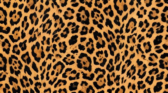 seamless leopard print pattern with golden fur and black spots for fashion textile and vector background design