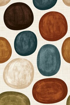 Abstract rounded shapes pattern in earthy tones