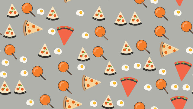 Pizza Slices and Fried Eggs Pattern