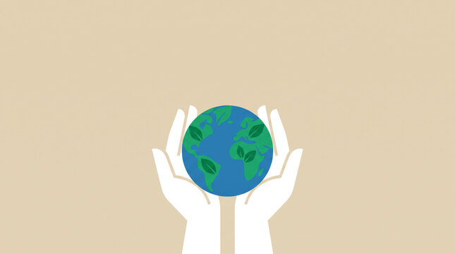Hands Cradling Earth Globe Illustration