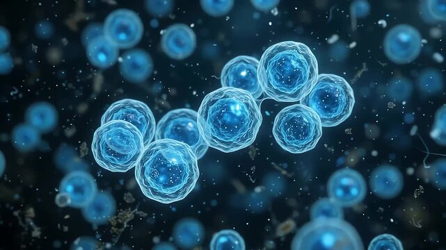 Scientific illustration of biological cells.
