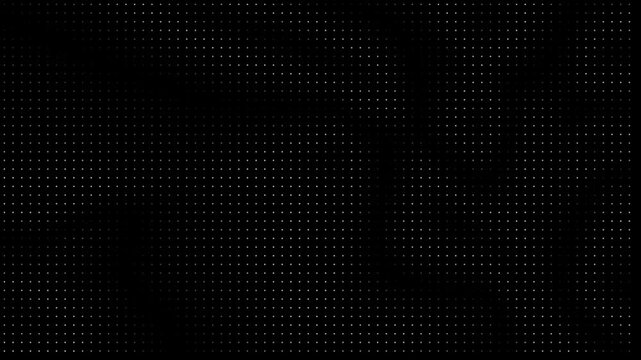 Animated abstract technology dark background random dots and grid 4K.