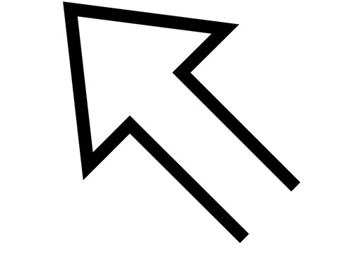 Vector illustration of an arrow pointing to the top left