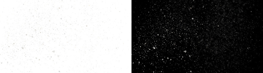 Scattered debris particles float randomly across the frame in PNG, Transparent and Black Background Versions for creative overlay projects © Rubel