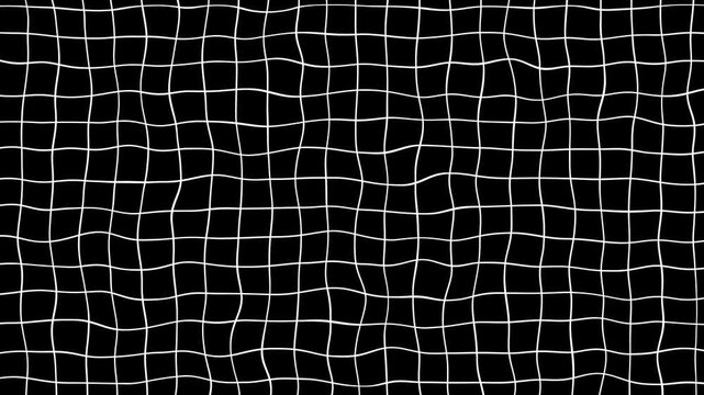 Seamless Loop of Wavy White Grid Lines Moving on a Black Background Minimalist Motion Graphics Background 4K Video