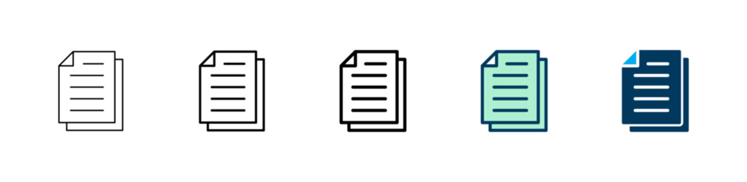 Document icon logo design. Paper sign and symbol. File Icon